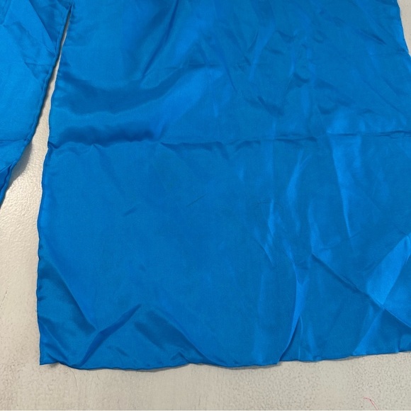 Women’s Blue 100% Pure Silk Hand Rolled Lightweight Scarf GUC - Picture 3 of 7